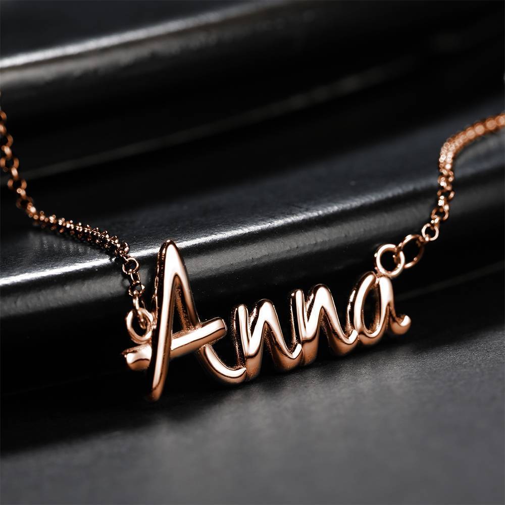 Personalized Name Necklace Best Friend Gift Rose Gold Plated Silver