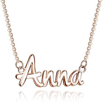 Personalized Name Necklace Best Friend Gift Rose Gold Plated Silver