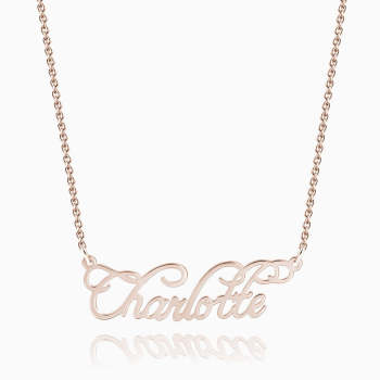 Personalized Cursive Name Necklace Rose Gold Plated Silver