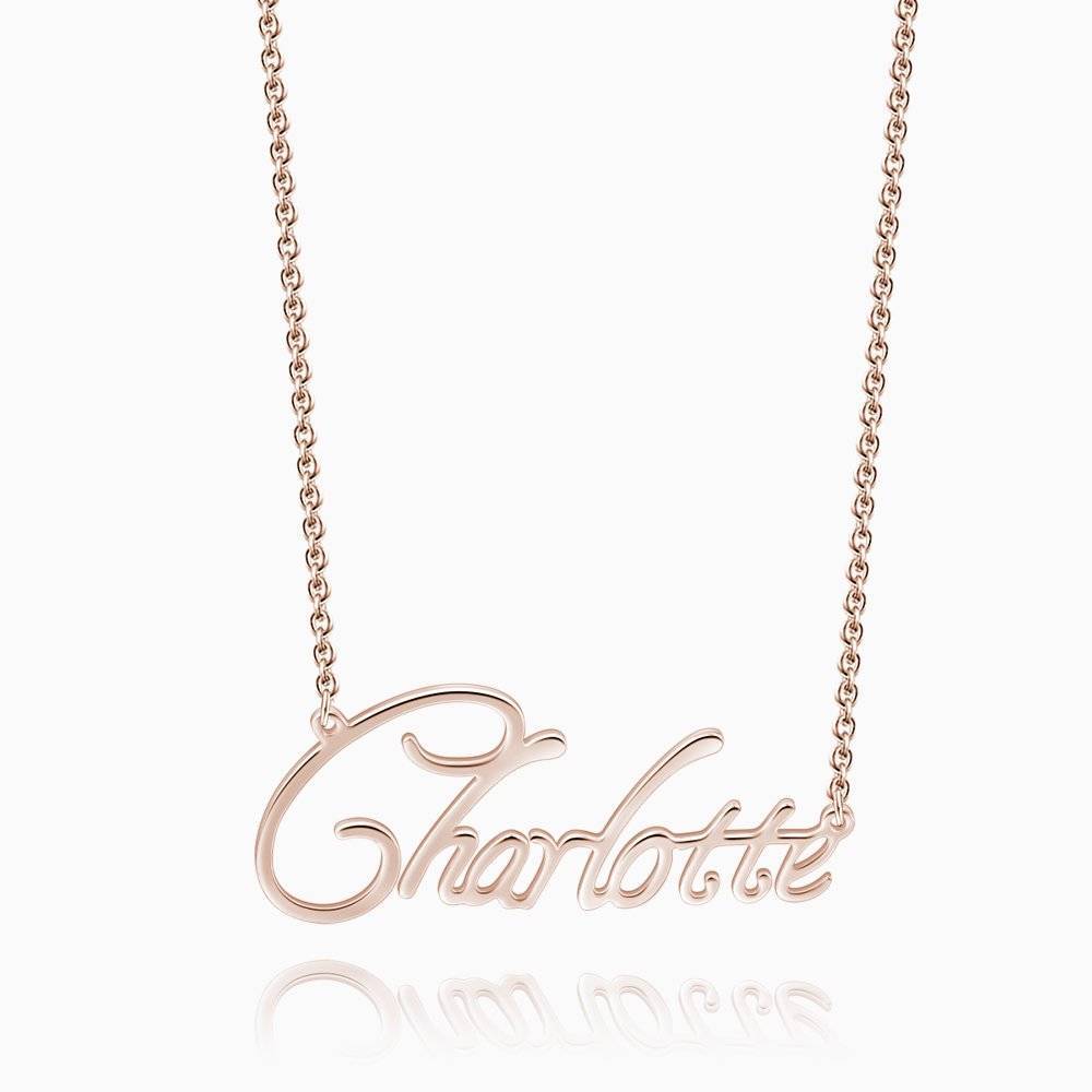 Personalized Name Necklace Rose Gold Plated Silver