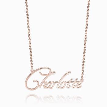 Personalized Name Necklace Rose Gold Plated Silver