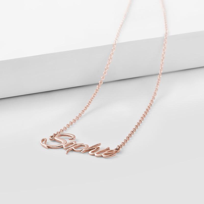 Personalized Name Necklace Rose Gold Plated Silver