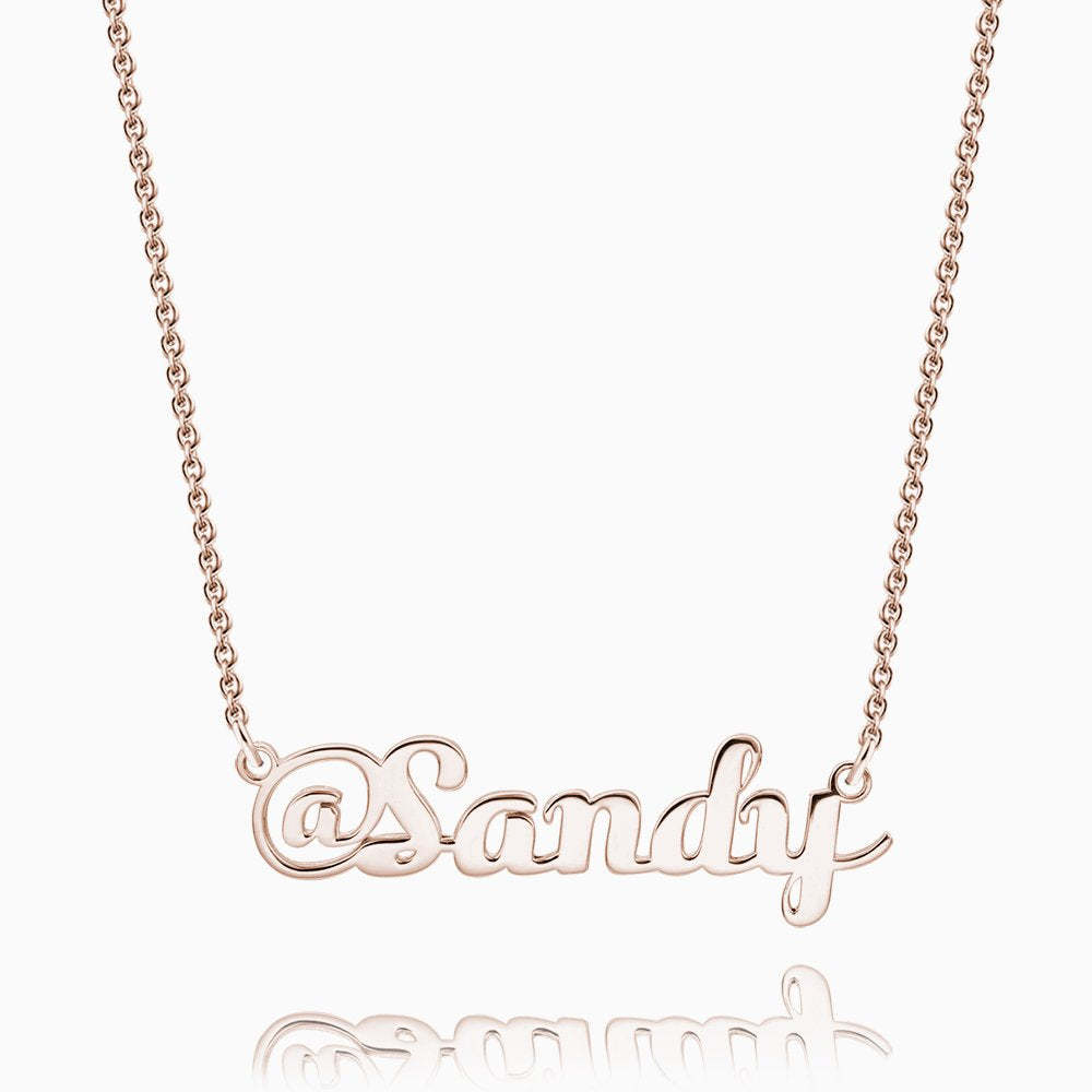 @ Sign Name Necklace Rose Gold Plated Silver