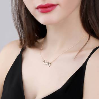 Name Necklace Rose Gold Plated Silver