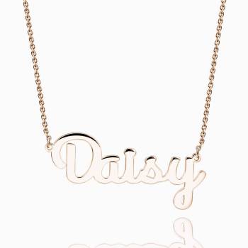 Name Necklace Rose Gold Plated Silver