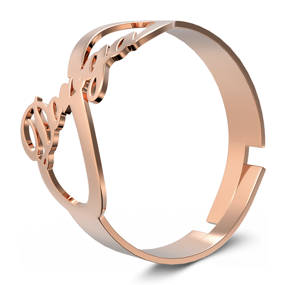 Infinity Name Ring Rose Gold Plated Silver