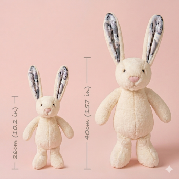 Custom Photo Bunny Plush – Personalized Hidden Ear Picture Bunny Gift for Couples Anniversary Gifts - namenecklace