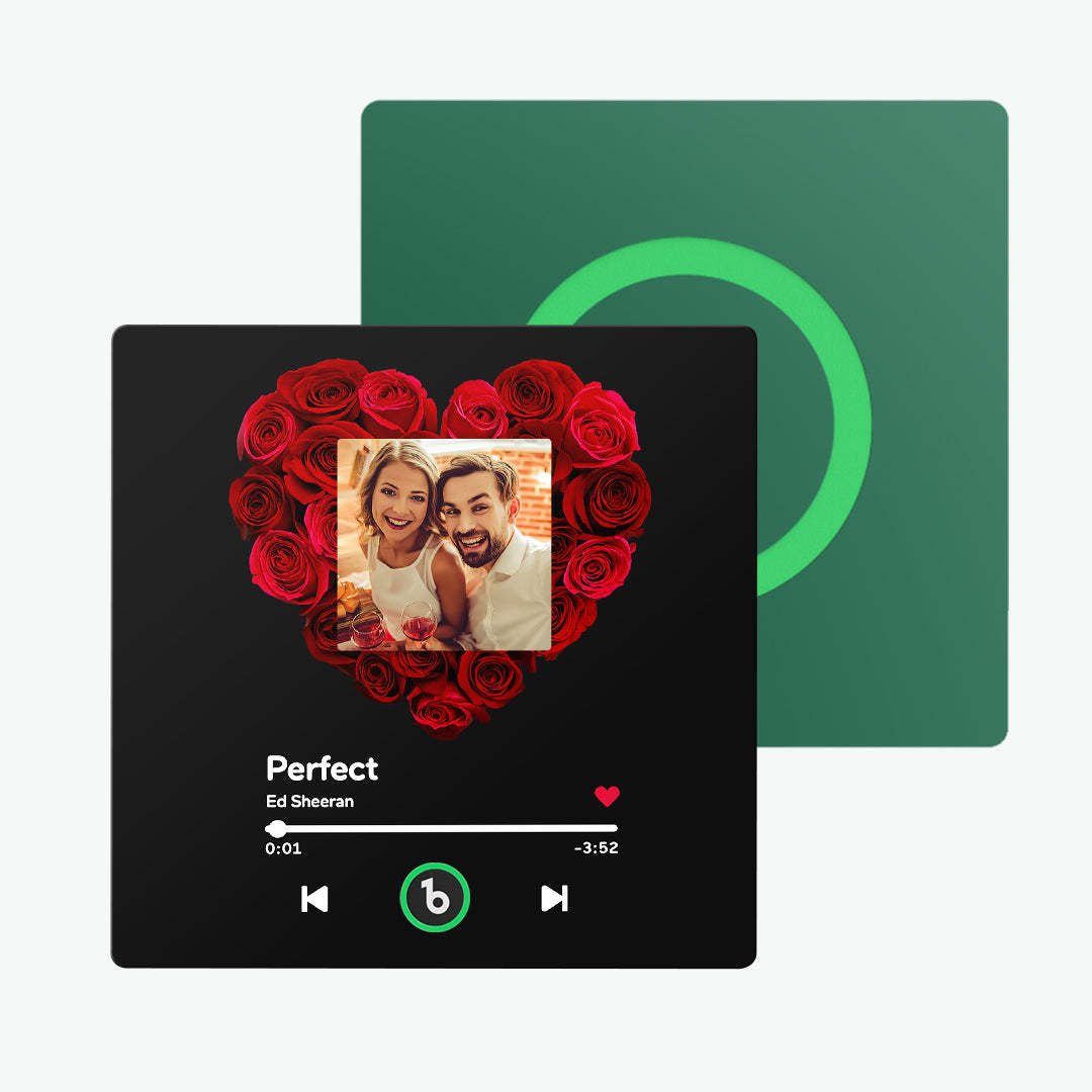 Custom Music Fridge Magnet with Rose and Photo Colorful Album Fridge Magnet Gifts for Her - NameNecklace