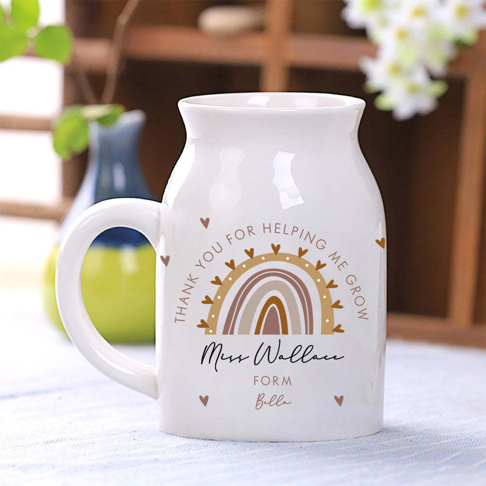 Personalized Teacher Vase Rainbow Vase Back to School Gift for Teacher - NameNecklace