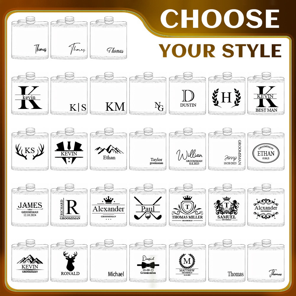 Personalized Leather Flask for Men, Groomsmen Gifts, Best Man Gifts, Leather Hip Flask, Custom Engraved Flask for Groomsmen, Wedding Flask