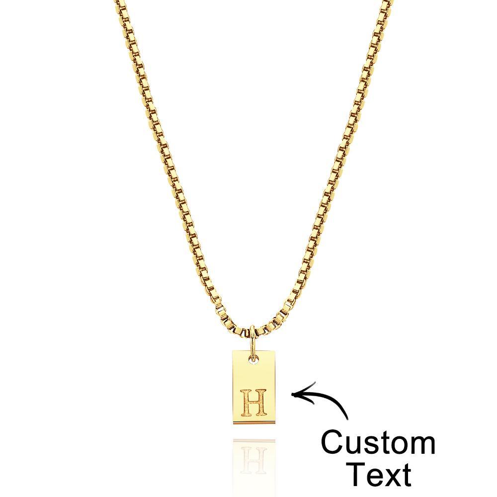 Custom Engraved Necklace Multiple Bar Initial Letter Charm Gifts - NameNecklace