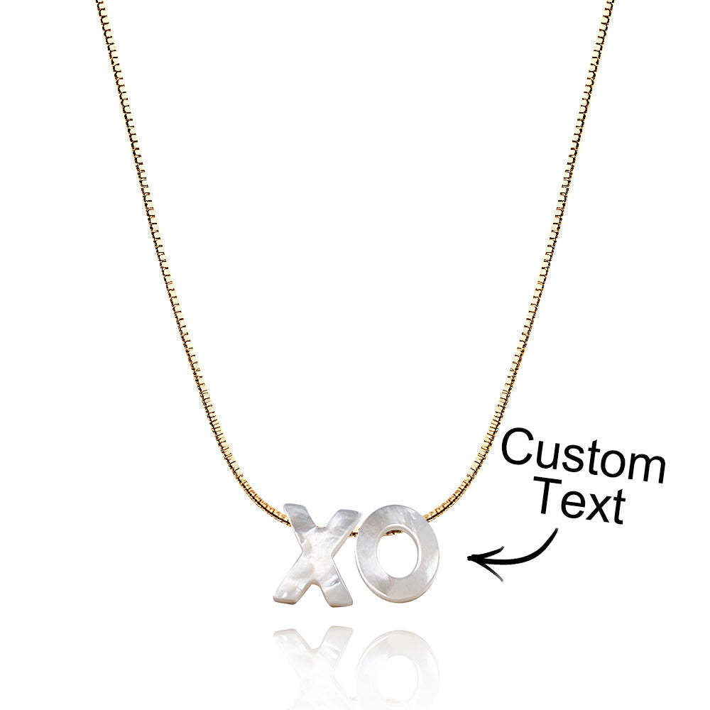 Mother of Pearl Name Necklace Custom Name Silver Necklace - NameNecklace