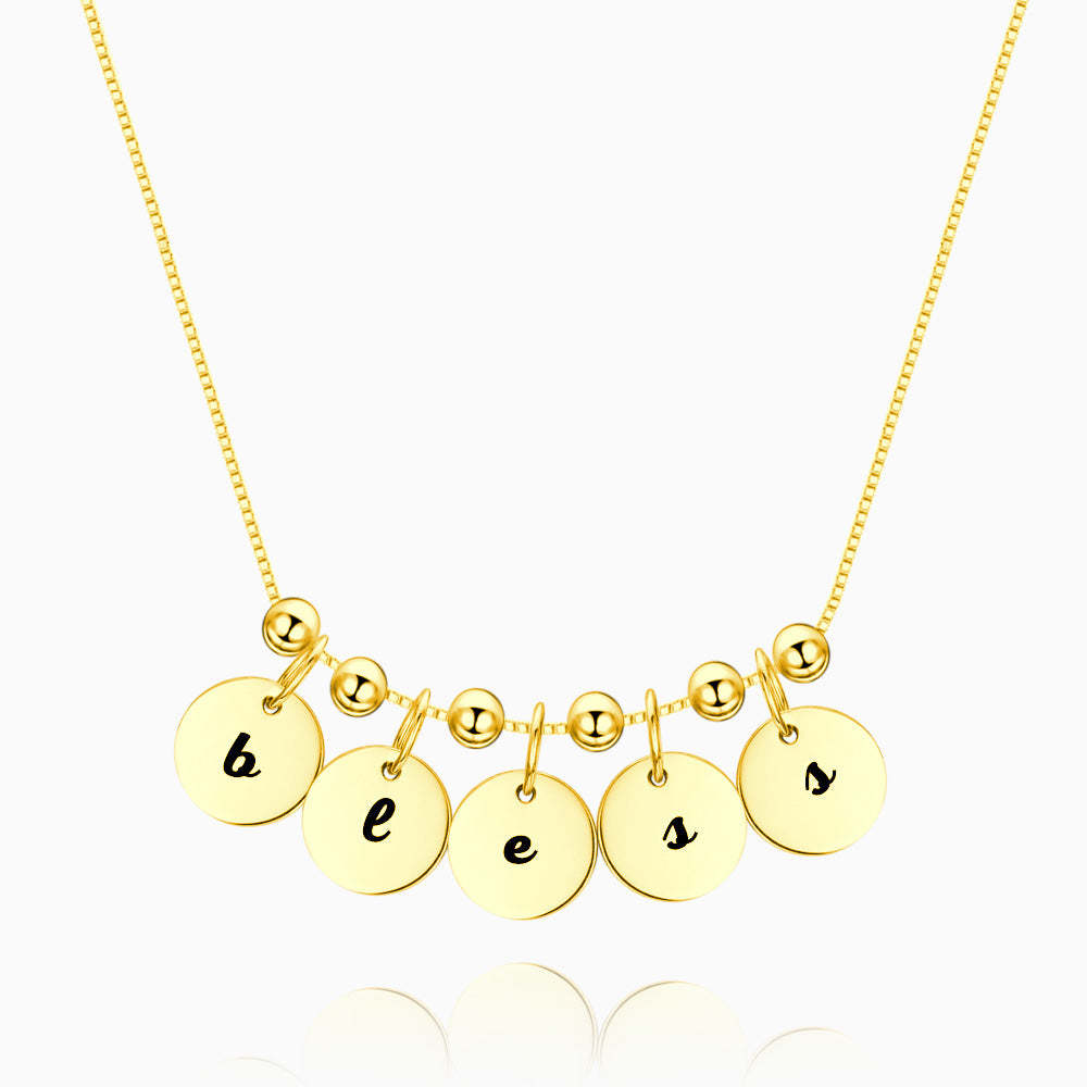 Engraved Initial Necklace 14k Gold Plated Silver