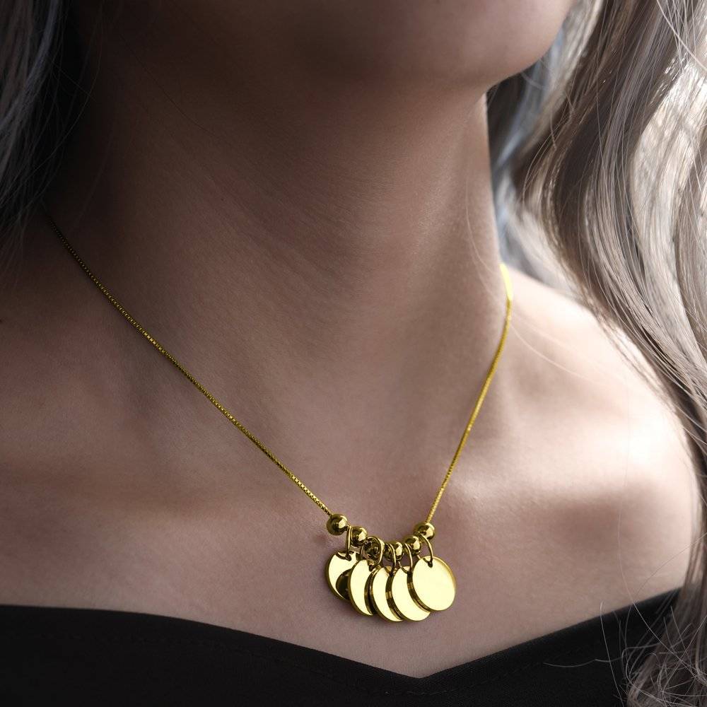 Engraved Initial Necklace 14k Gold Plated Silver
