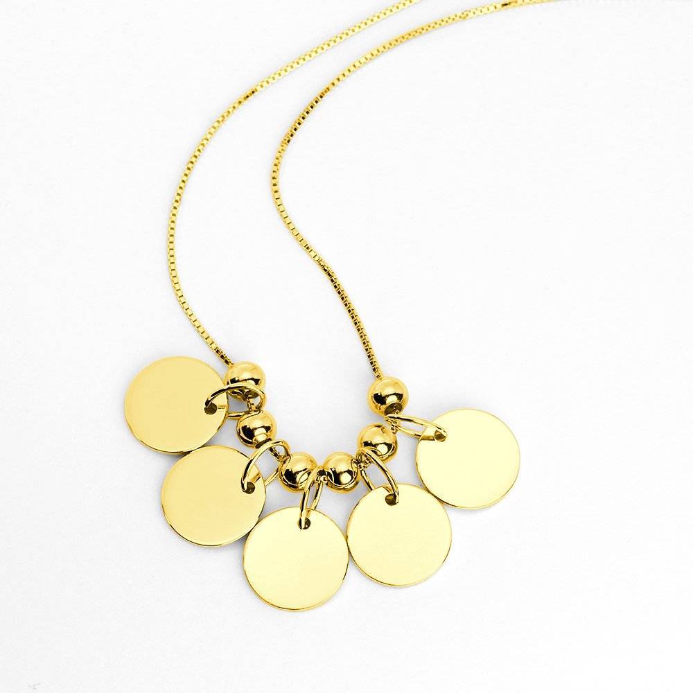 Engraved Initial Necklace 14k Gold Plated Silver