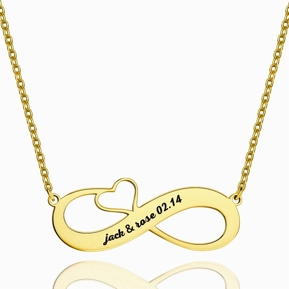 Engraved Name Necklace 14k Gold Plated Silver