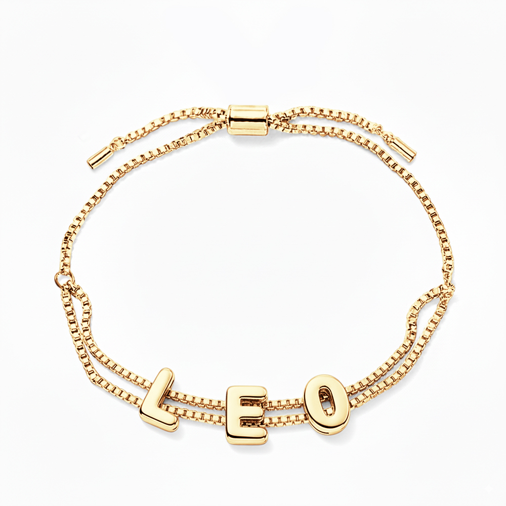 Custom Bubble Letter Name Bracelet Personalized Name Bracelet Engraved Name Bracelet Bridesmaid Name Bracelet Gift for Her