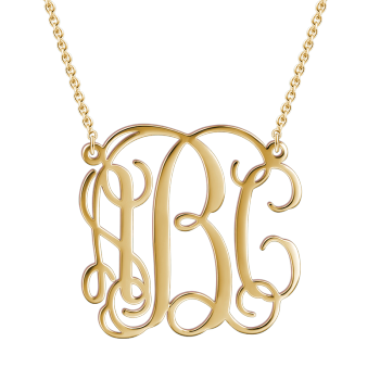 Large Monogram Necklace 14K Gold Plated (H: 2.5 cm)