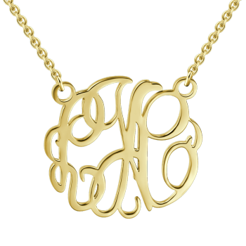 Monogram Necklace 14K Gold Plated