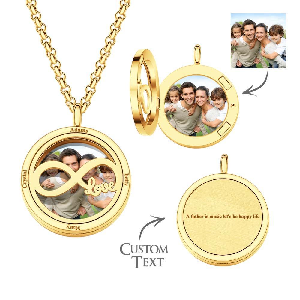 Custom Photo Engraved Locket Necklace Simple Men's Gift - NameNecklace