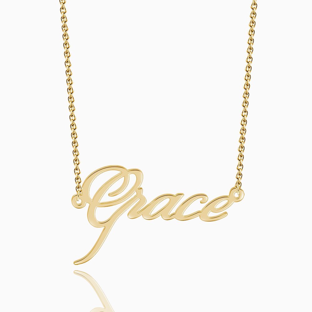 Personalized Name Necklace 14k Gold Plated Silver