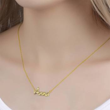 Personalized Name Necklace Gift for Her 14K Plated Gold Silver