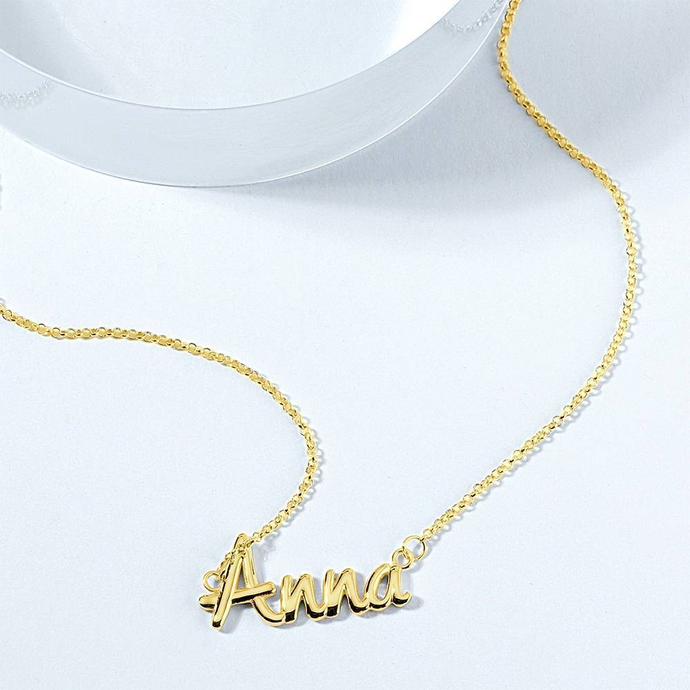 Personalized Name Necklace Gift for Her 14K Plated Gold Silver