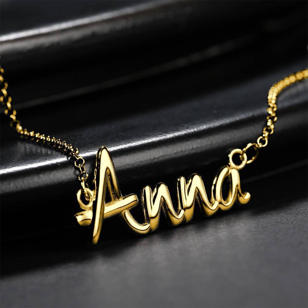 Personalized Name Necklace Gift for Her 14K Plated Gold Silver