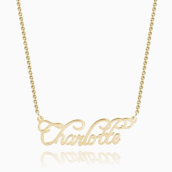 Personalized Cursive Name Necklace 14k Gold Plated Silver