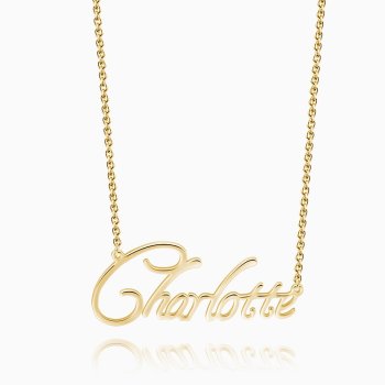 Personalized Name Necklace 14k Gold Plated Silver