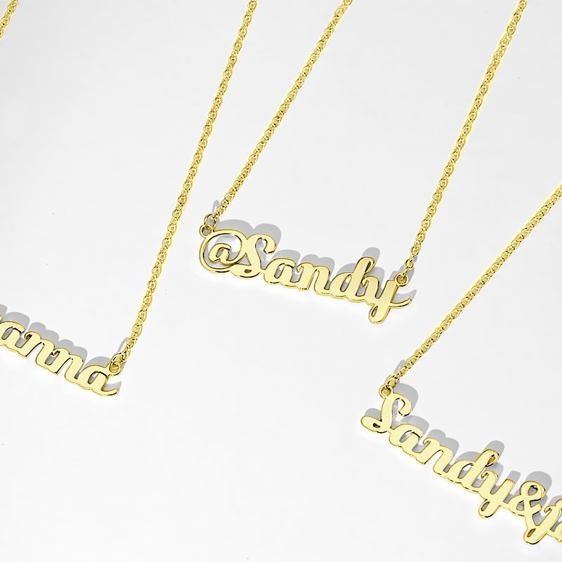 @Name Sign Necklace Gold Plated Silver
