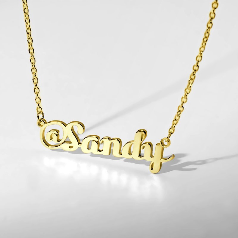@Name Sign Necklace Gold Plated Silver