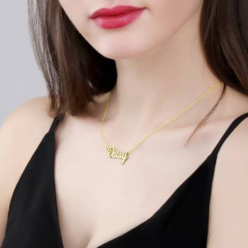 Personalized Name Necklace Gold Plated Silver