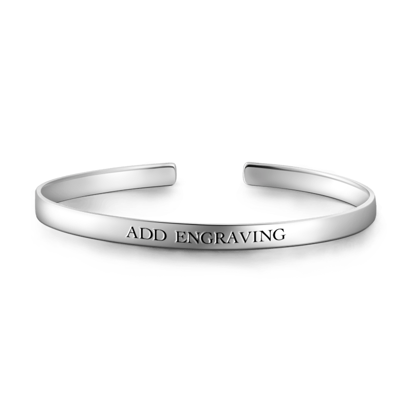 Silver Engravable Cuff Bangle