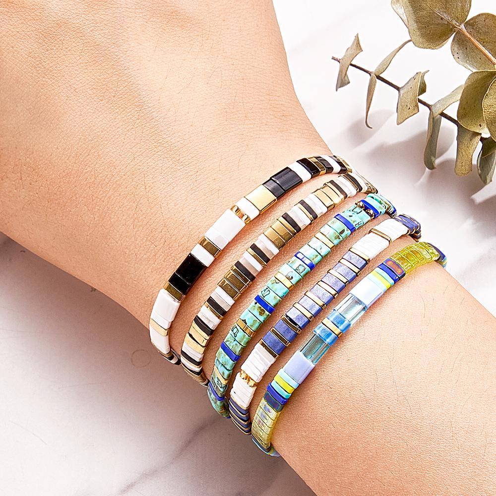 Tila Bead Bracelet Set Vintage Fashion Bracelet for Loved - NameNecklace