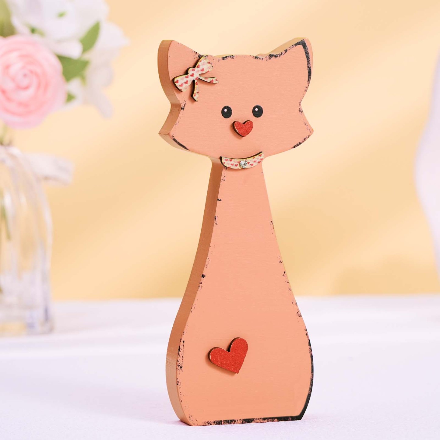 Wooden Couple Fox Home Decor Valentine's Day Gift for Couple - NameNecklace