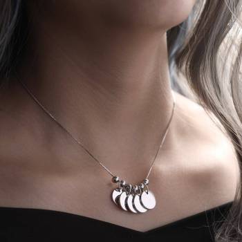 Engraved Initial Necklace Silver