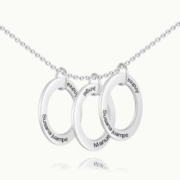 Engraved Hang Tag Necklace Silver
