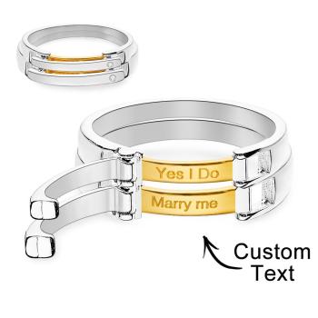 Custom Engraved Rings Confession Buckle Design Creative Couple Gifts - NameNecklace