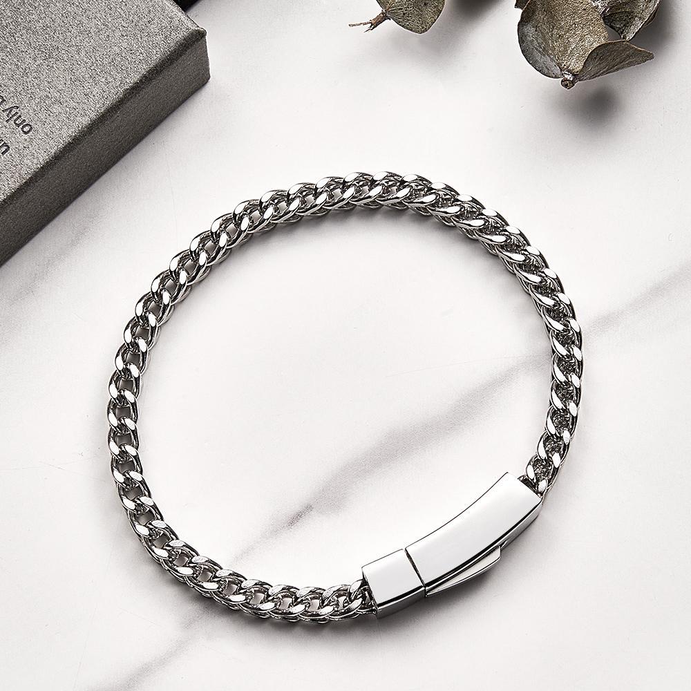 Personalized Name Bar Bracelet Simple Gift for Him - NameNecklace