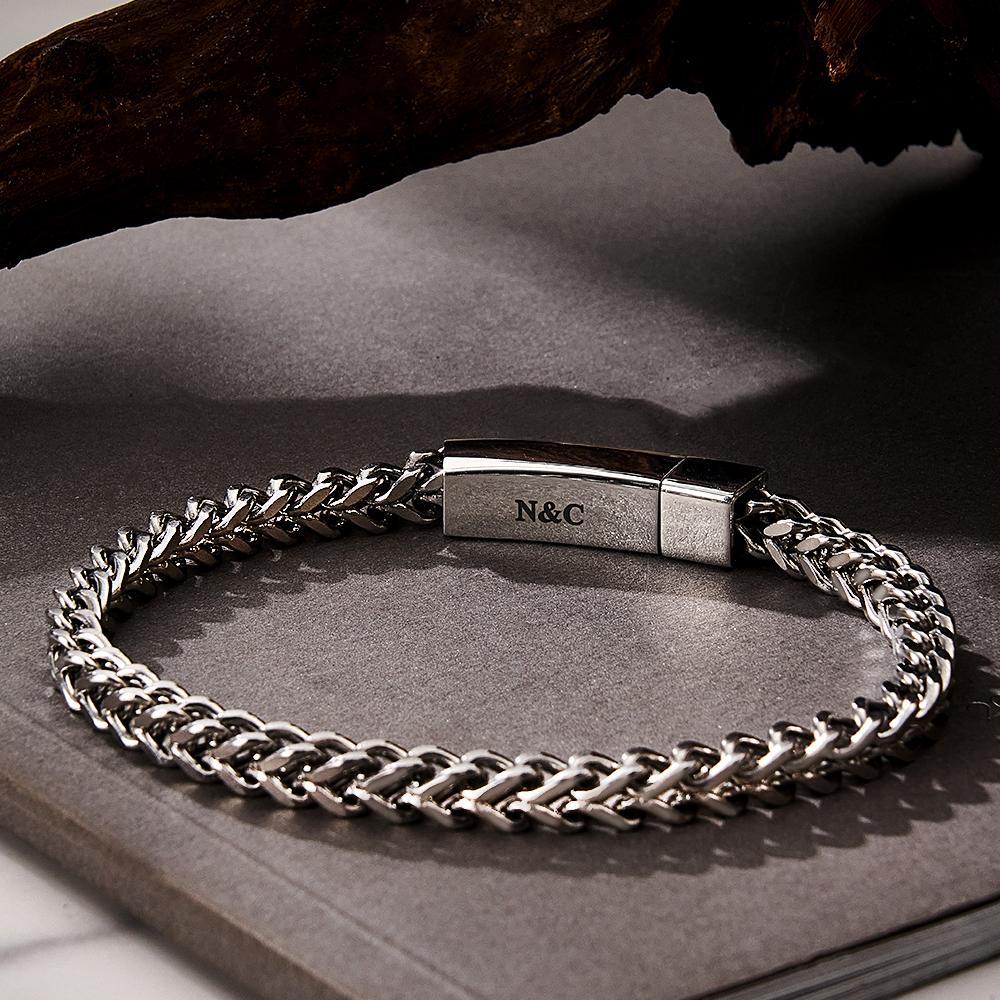 Personalized Name Bar Bracelet Simple Gift for Him - NameNecklace