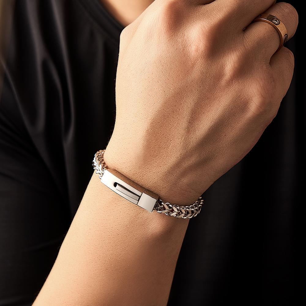 Personalized Name Bar Bracelet Simple Gift for Him - NameNecklace