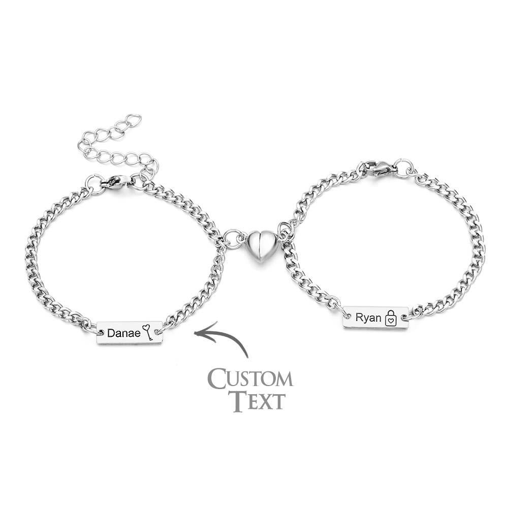 Personalized Matching Bracelets for Couples Custom Couples Bracelets for bf and gf Valentine's Day Christmas Birthday - NameNecklace