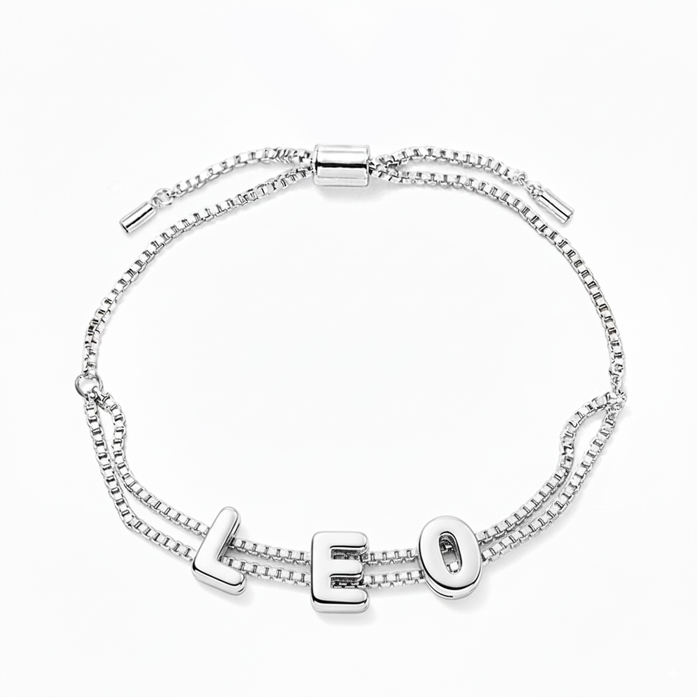 Custom Bubble Letter Name Bracelet Personalized Name Bracelet Engraved Name Bracelet Bridesmaid Name Bracelet Gift for Her