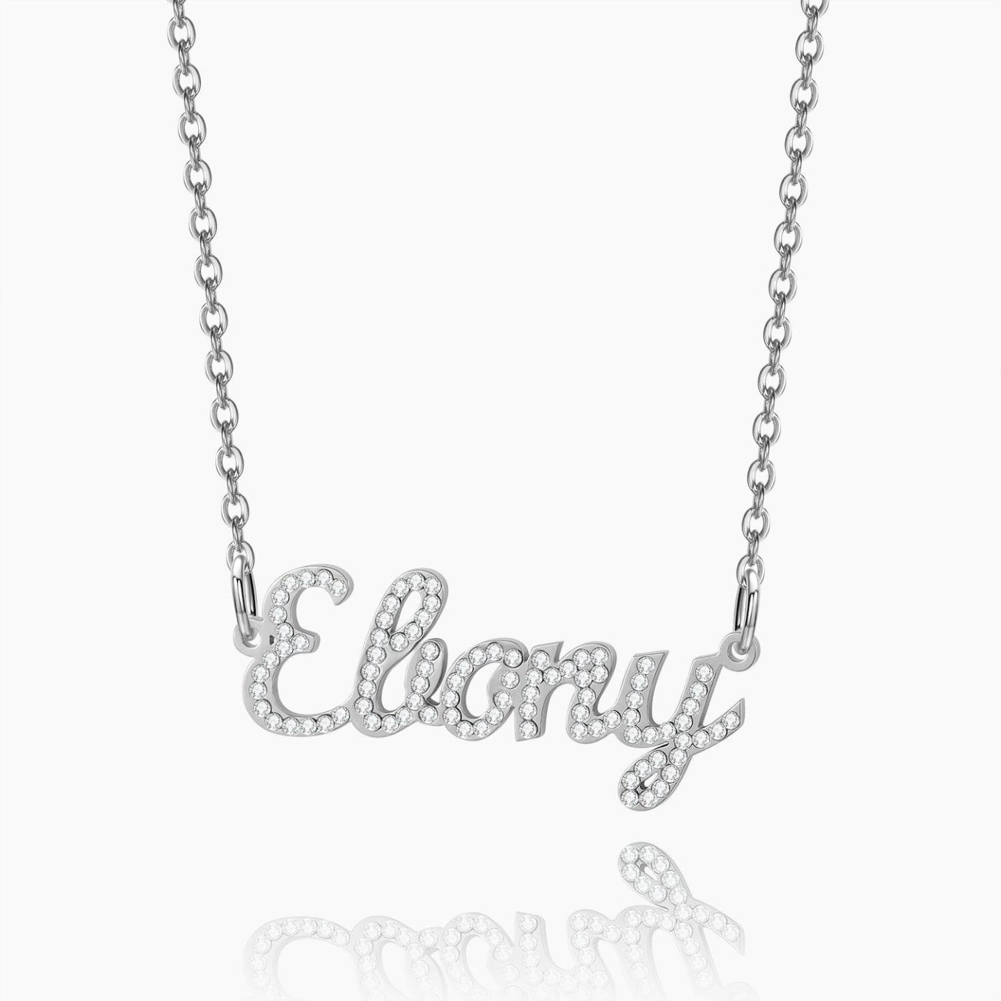 Custom Name Necklace: Design Your Dazzling Statement Personalized Diamond-Accent Name Necklace Sparkling Name Necklace for Her