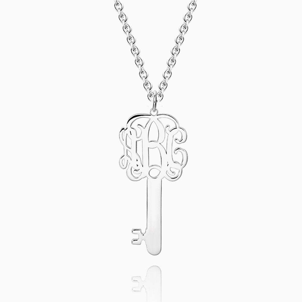 Key Monogram Necklace Silver