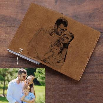 Long Style Photo name card holder - Yellow Leather