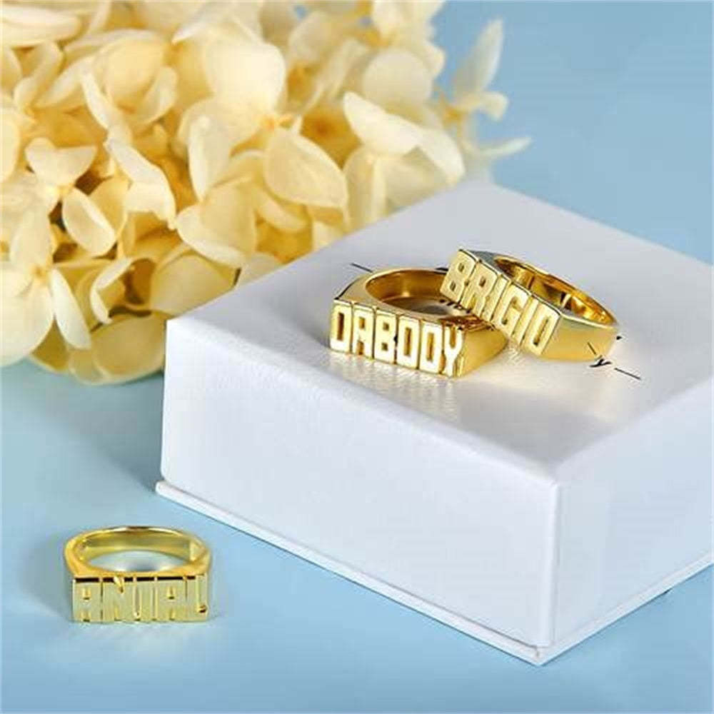 Personalized Name Ring Metal Jewelry Gift for Women Men - NameNecklace