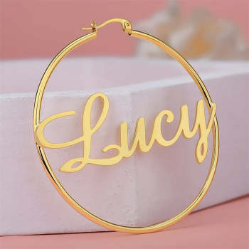 Personalized Name Earrings Name Hoop Earrings Fashion Jewelry Gift For Women - NameNecklace