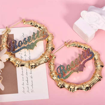 Personalized Name Earrings Colorful Name Hoop Earrings Fashion Jewelry Gift For Women - NameNecklace